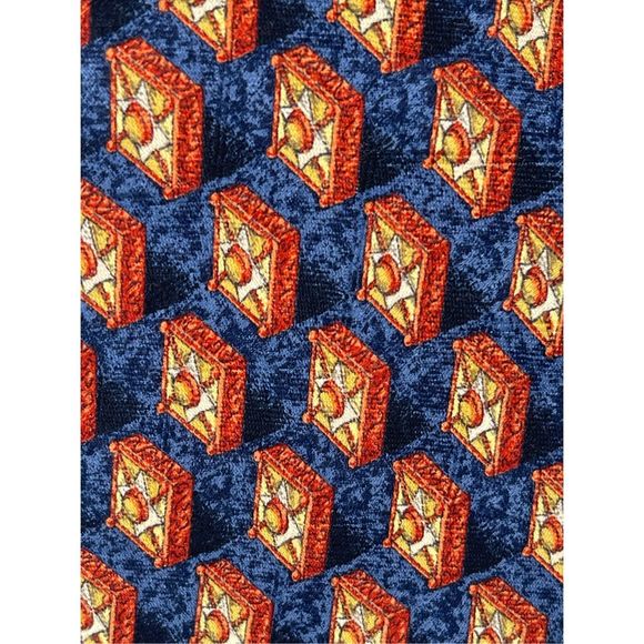 Vintage Ermenegildo‎ Zegna Silk Tie Blue Geometric - Picture 2 of 7